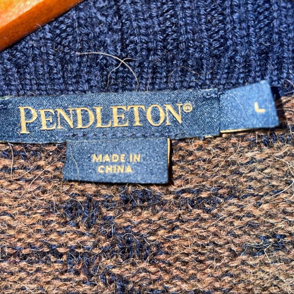 Pendleton Wool Alpaca Sweater Open front Cardigan Size L - Picture 12 of 15